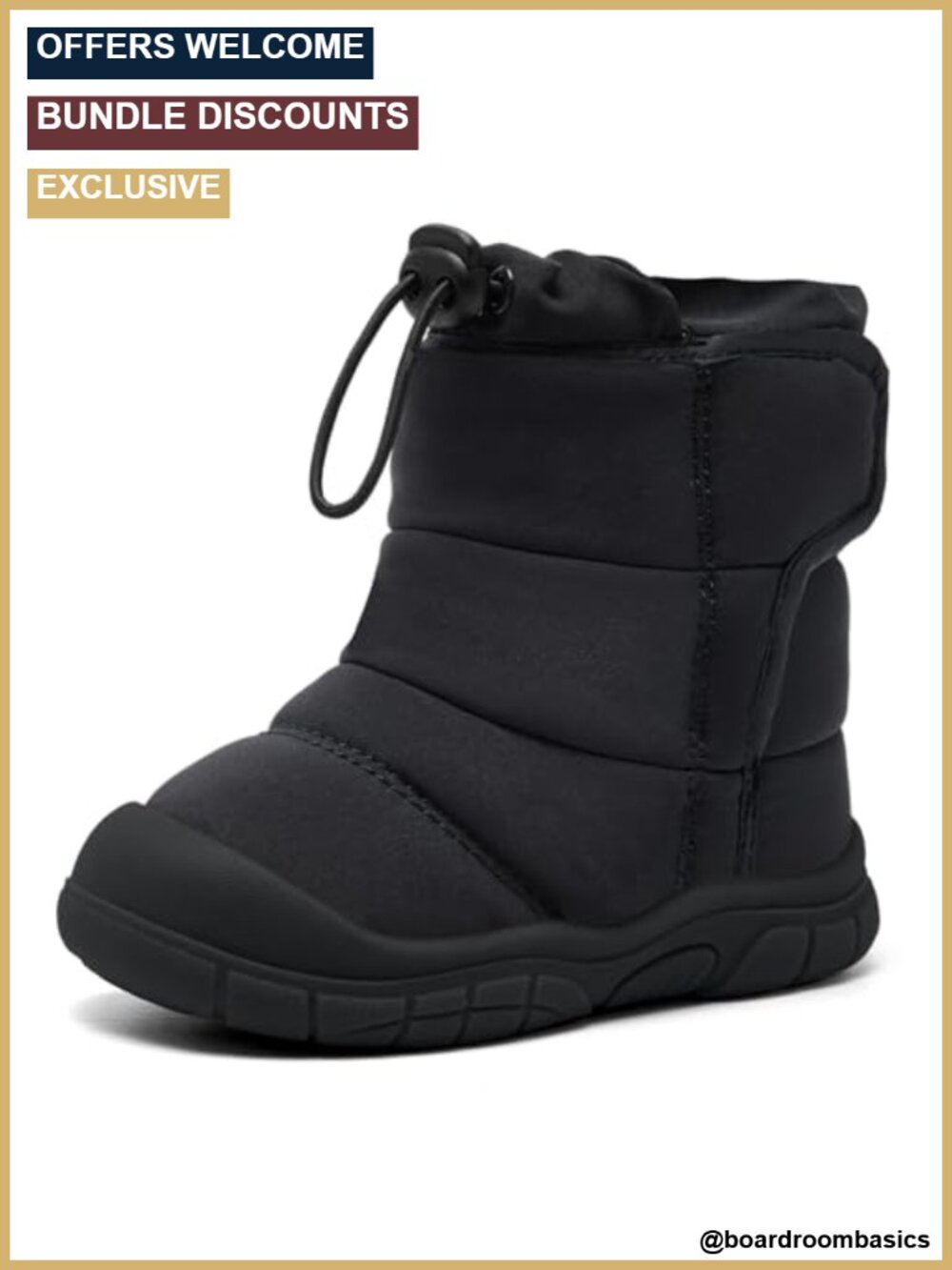 Toddler Winter Snow Boots Faux Fur Lined Hook and Loop Walking Shoes